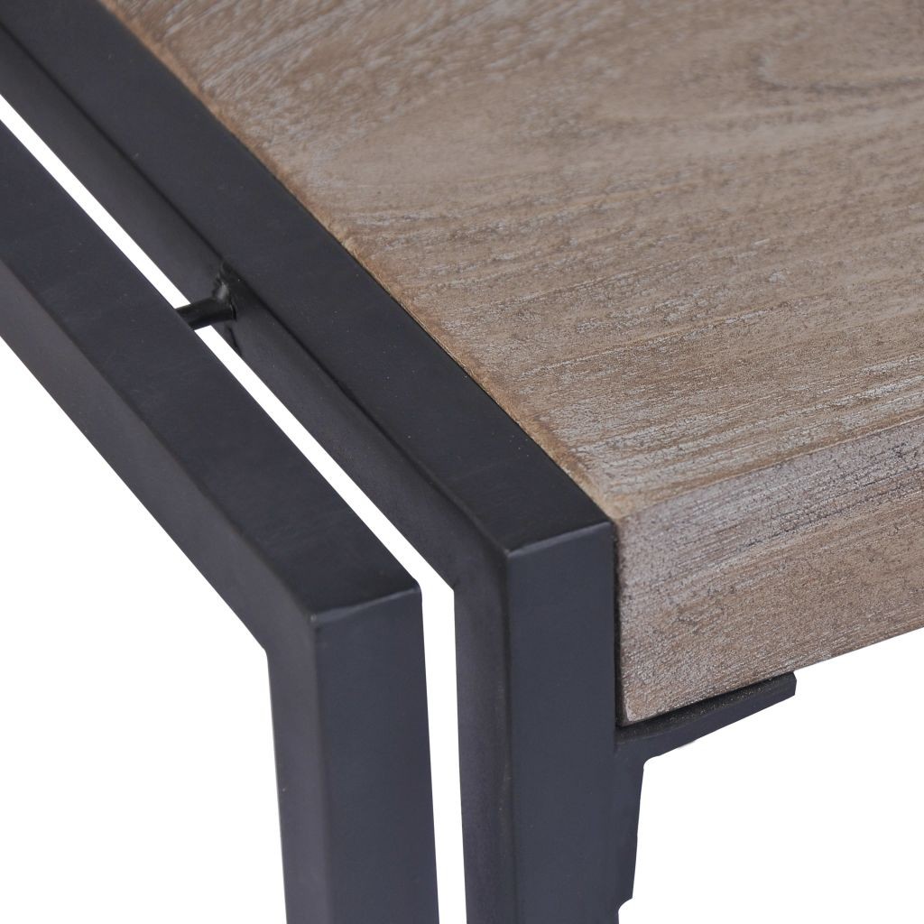 Coffee Table Teak 100x50x35 cm Grey